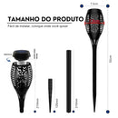 Luminária Solar de Chama para Jardim Led com Painel Solar