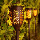 Luminária Solar de Chama para Jardim Led com Painel Solar